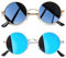 Joopin Runde Sonnenbrille Herren Retro Vintage und Polarisierte Sonnenbrille Damen Rund Blau Verspiegelt 2 Pack (Silber Blau und Gold Schwarz)