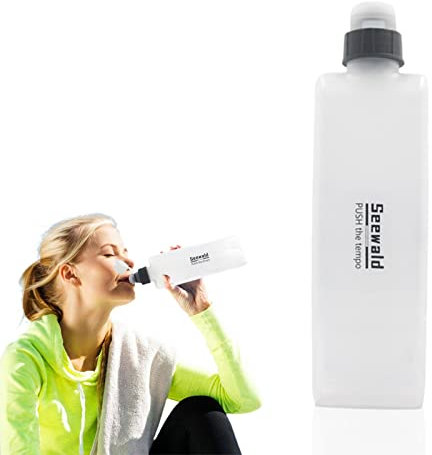 D/A DEWU Bouteille d'eau courbée pour les plein air – Design ergonomique avec poignée – Bouteille d'eau courbée – Bouteille d'eau sûre et durable pour les plein air