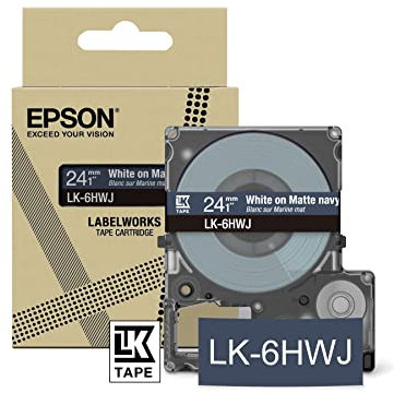 Epson Etikettenkassette, fluoreszierendes Beschriftungsband LK-4RBF schwarz auf rot, langlebiges Band für Epson LabelWorks Etikettendrucker, wasser- & verschleißfest, 5 m x 12 mm