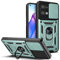 DESSEN Coque pour Oppo Reno8 5G (Reno 8 5G), Housse en Silicone Souple TPU/PC et Cover Objectif, Étui avec Support Magnétique Anneau Rotatif à 360 Degrés Case. Vert