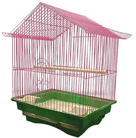 Vogelkäfige Kreativer Papageien-Vogelkäfig-Metallakazien-Vogel-klassischer großer Zahl-Vogelkäfig-Vogelträger (Farbe : Pink)