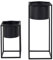 AltoBuy KIUH - Lot de 2 Cache-Pots sur Pieds Métal Noir