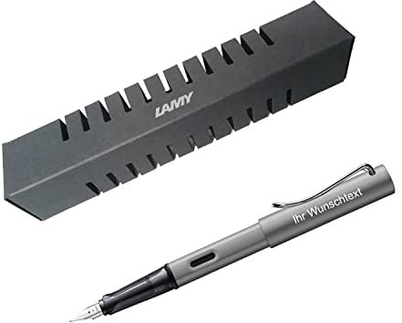Lamy Füllhalter AL-star Modell 26, inkl. Laser-Gravur, Farbe graphit (Feder EF)