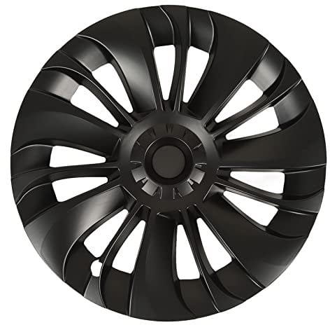 Model Y Radabdeckung Radkappen, 19 Zoll Radabdeckung Radnabenkappe, Ersatzabdeckung Mattschwarze Radkappen Außenzubehör für Model Y 2021-2023