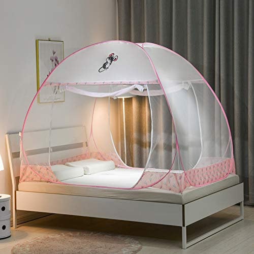 Bettzelt Pop Up - Moskitonetz Doppelbett - Moskitozelt Pop Up - Insektenschutz Bett - Faltbar und Leight - Mückennetz Bett & Moskitonetz Reise