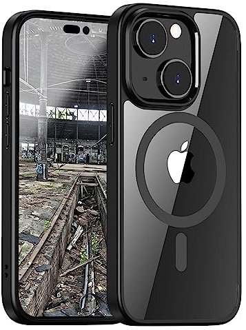 JT Berlin Pankow Hybrid Case für Apple iPhone 13 Hülle - Schwarz | Magnetring für kabelloses Laden - Stoßfestes TPU & Polycarbonat - Kratzfestes Backcover mit Kamera- und Displayschutz