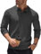 COOFANDY Men's Sweater with Polo Neck Fine Knit Long Sleeve Regular Fit Thermal Pullover Casual and Business Basic Dark Gray 3XL