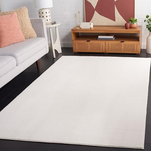 Safavieh Boho Teppich für Rug Wohnzimmer, Esszimmer, Schlafzimmer - Maschinenwaschbar und rutschfest - Loft Collection, Kurzer Flor, in Elfenbein, 82 X 244 cm