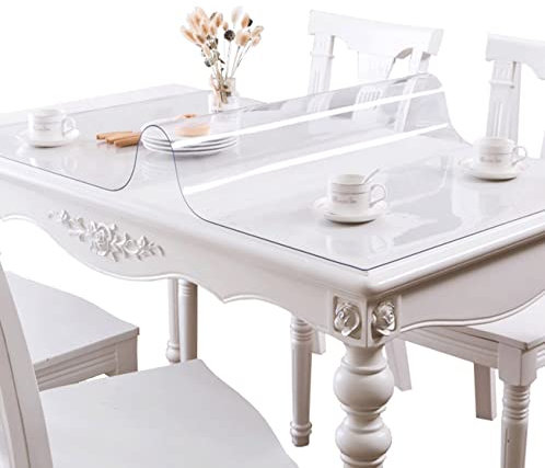 FANIVIN Haushalt PVC Transparent Tischdecke Tischmatte Schreibtisch Tischfolie Schutzfolie Quadrat Dicke 1MM Wasserdicht 100 * 120cm