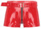 MSemis Wetlook Herren Boxershorts Glänzend Unterhose Lack Leder Kurze Hose Pants Briefs Männer Lederhose Erotik Dessous Unterwäsche M-4XL Rot J XXL