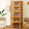 JFOZDM Vitrinenschrank, multifunktionale staubdichte Glasvitrine, Glasvitrine Stehend, Klappenschranktürdesign, versiegelt und staubdicht, Vitrine für Büros, Schlafzimmer, Wohnzimmer