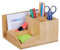Relaxdays Schreibtisch Organizer, Bambus 7 Fächer, für Stifte, Dokumente, HxBxT: 11 x 21 x 19 cm, Stiftehalter, Natur