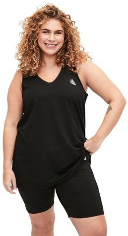 Zizzi Active by Damen Große Größen V-Ausschnitt Trainingsoberteil Größe Gr L Black