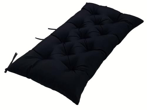 MJMLUCK 8cm Dickes Wasserdichtes Sitzkissen, Outdoor Sitzkissen mit 2 Oder 3 Sitzplätzen für Innen & Außen, Terrassenmöbel, Küche Oder Esszimmer (Black 100X50X8CM)