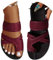 Onsoyours Sandales Plates Femme Été Hallux Valgus Tongs Confortable Maille Nu Pieds Bout Ouvert Chaussures Vintage Sandales Pantoufles de Plage Vacances Slippers B Vin Rouge 39 EU
