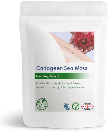 Irish Sea Moss Tablets 2000mg, 100% Clean & Natural, Genuine Carrageen Moss (Pack of 30)