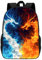 MAMINA Drachen-Rucksack, cooler Fire and Ice Drachen-Schulrucksack, 43,2 cm, großer Schüler-Rucksack für Teenager, Jungen, Mädchen, Grundschule, Mittelschule, College, Studenten, Blau, Rot, Schwarz,