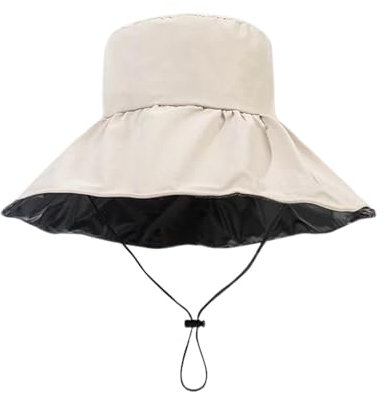 Guador Sombrero para el sol, sombrero para el sol para mujer y hombre, plegable, ala ancha, protección UV, sombrero de lluvia con correa para la barbilla, sombrero de playa, protección solar, cabeza