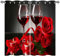 ANHOPE Romantisch Rote Rose Blume Wein Blickdichte Gardinen mit Ösen Weich Thermo Vorhänge Wohnzimmer Schlafzimmer Verdunklungsvorhänge 2er Set H 138 x B 107 cm