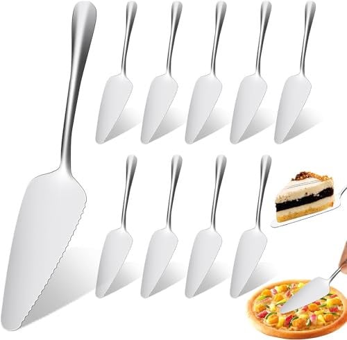 JOLIGAEA Set di 12 Palette per Torte in Acciaio Inox – Paletta per Torte con Bordi seghettati, Set di coltelli per Torte, Pala per Torte, per cucine, ristoranti, Feste, Lavabili in lavastoviglie