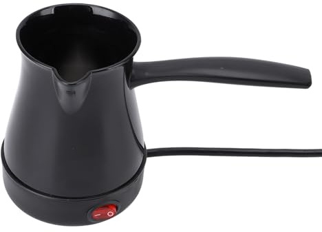 Asixxsix Elektrische Türkische Kaffeemaschine, Tragbarer Edelstahl-Teekessel mit 300 Ml Fassungsvermögen, Schnelles Aufheizen für Türkischen, Arabischen und Griechischen Kaffee (BLACK)