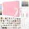 DazSpirit 80 Leere Seiten Fotoalbum zum Selbstgestalten, DIY Scrapbook Fotobuch zum Einkleben, mit 12 Marker & 7-Aufkleber, Gästebuch Ideal für Geburtstag Familie, Hochzeiten, Reisen, Rosa