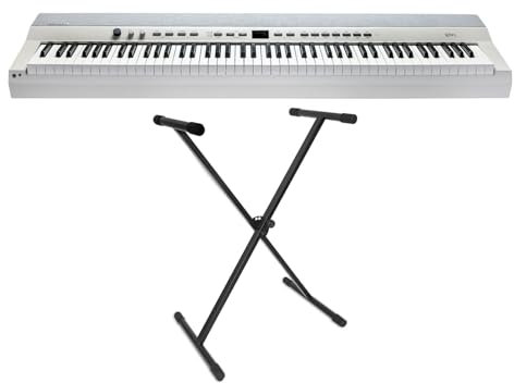 Kurzweil KAP1-WH Professionelles Stage Piano Keyboard Weiss 88 Tasten mit keepdrum Keyboardständer