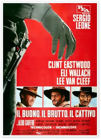 Zwei glorreiche Halunken (italienisch) I Poster 50 x 70 cm Rot Wandbilder Wanddeko
