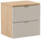 Wena Mobel Waschbeckenunterschrank 60 cm Breit | Waschtischunterschrank mit Schubladen | Badezimmerschrank unter Waschbecken | Badezimmerunterschrank (Walnuss/Kaschmirbeige)