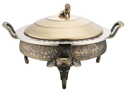 BOGAZY Tradizionali Shabu Pentola Calda in Rame Antico Goffrato Stile Pentola Calda Pentola Calda in Rame Antico Pentola per Zuppa(Copper)