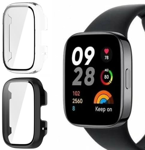 Buoluoioir 2 Piezas Funda Protector de Pantalla para xiaomi redmi watch 3 active, HD Protección Flexible TPU Shockproof Anti-Rasguños Bumper Case Carcasa Protectora para xiaomi redmi watch 3 active