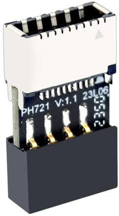 Salyeeluly Adaptador USB de Placa Base,Adaptador de Placa Base USB C | Adaptador USB 2.0 Placa Base del chasis de 9 Pines - Adaptador de extensión de Enchufe Tipo C, convertidor de Alta Velocidad