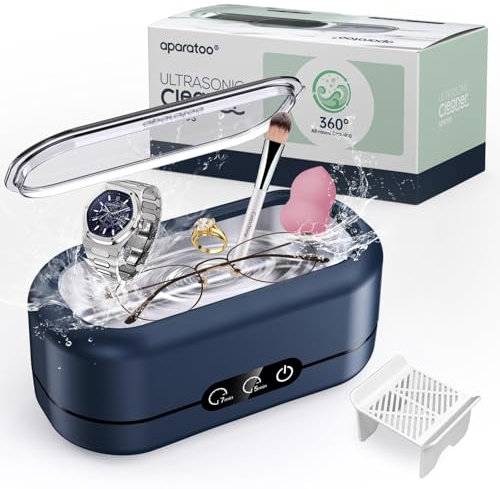 Ultraschallreinigungsgerät für Brille, 48000Hz Hochfrequenz Ultraschallreiniger 350ML Professioneller Brillenreinigungsgerät Ultraschallgerät für Gold, Silber, Brillen, Uhren, Ringe, Zahnersatz sauber