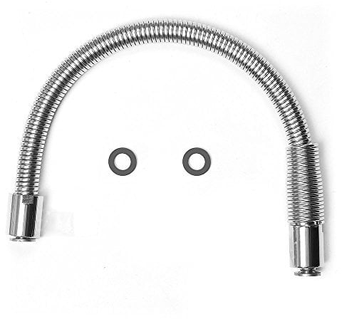 Chrome Finish Kitchen Sink Tap Replacement with 18 Inch Deck Mounted Hand Shower Hose Pull Out Spray Hose