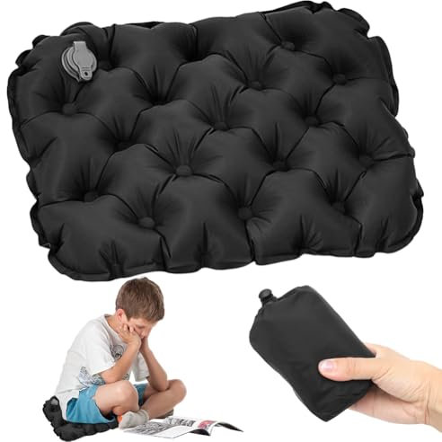 Gohytal Aufblasbares Sitzkissen, Camping Sitzkissen Aufblasbar, Wasserdicht Sitzkissen, Tragbares Luftkissen Sitzkissen,Leicht Reise Luftsitzkissen für Hause Büro Outdoor Camping Flugzeug Auto Strand