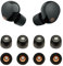 Memory Foam Eartips for Sony WF-1000XM5 WF-1000XM4 Earbuds Tips Replacement Fit in Charging Case Anti-Slip Soft Earphone Tips for WF-1000XM3 WF-SP900 WF-XB700 WI-1000X 4Pairs Black S