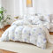 YASMENG Housse de Couette 220x240 Coton Motif de Fleurs Violet Parure de Lit Coton Câlin Doux Respirant Linge de Lit 2 Personne pour Fille avec Fermeture Éclair et Taies d'oreiller 65x65 cm