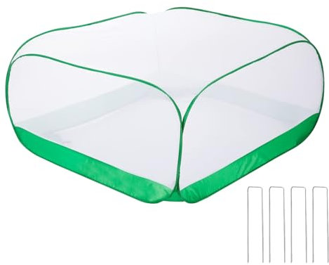 Red de protección de jardín, cubierta de arbustos de arándanos, red plegable transpirable, cubierta protectora resistente, ideal para plantas de balcón, plántulas, parche de verduras, 47.2 x 47.2 x