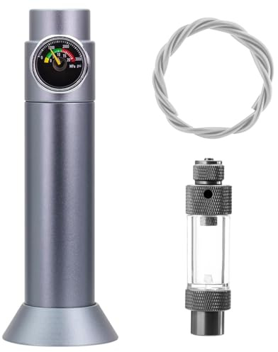 DONGKER Aquarium CO2 System, Tisch-/Wandmontage CO2-Regler und CO2-Blasenzähler mit Rückschlagventil Set mit 1m Luftschlauch, Kompatibel mit 3/8-Gewindeanschlüssen für Nano-Aquarien