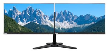 Lenovo Dual monitor Bundle Set - 2x E24-10 24 Inch FHD 1080p VA LED Monitor, HDMI VGA Ports, Dual Monitor Leg Base Stand (Renewed)