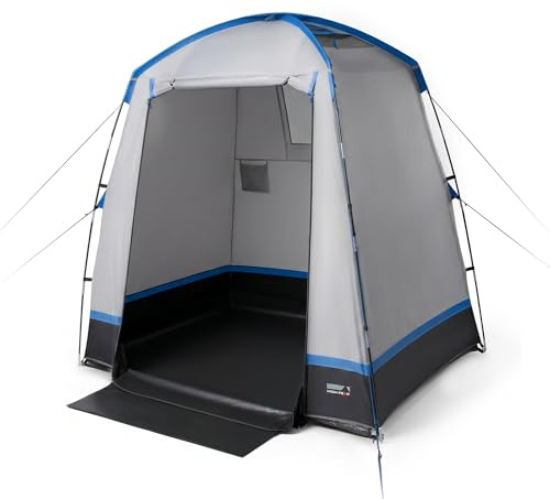 High Peak Duschzelt, Umkleidezelt freistehend mit Stehhöhe für Camping | Privater Bereich zum Duschen & Umziehen, großer Innenraum, angenehme Belüftung, 10kg Duschhaken, praktische Ausstattung