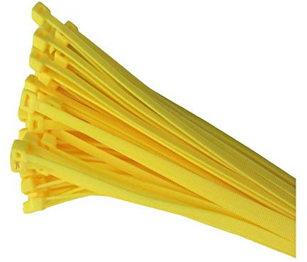 100 x Yellow Nylon Cable Ties 100 x 2.5mm / Extra Strong Zip Tie Wraps