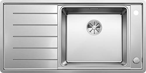 BLANCO ANDANO XL 6 S-IF | Edelstahl | Hauptbecken rechts | [100x50x22,4 cm] | für 60 cm breite Unterschränke | Einbauart: Einbau von Oben & Flächenbündig | Hauptbecken rechts