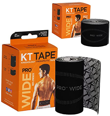 KT Tape Uni-Erwachsene Pro Wide Tape, Schwarz, 10 Inch (Pack of 10)
