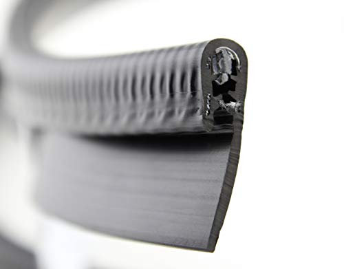 SMI-Kantenschutz KSKL3-5S/MD für 3-5mm PVC mit Drahteinlage Schwarz selbstklemmend ohne Kleber - Kantenschutzprofil, Kederprofil, Kantenprofil für Autotüren, Bleche (5 m)