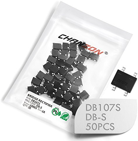 (Packung mit 50 Stück) Chanzon DB107S SMD Brückengleichrichterdiode 1A 1000V DB-S (SOP-4) Einphasig 1 Ampere 1000 Volt Siliziumdioden