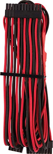 Corsair Premium Sleeved 24 pin-Polig-ATX-Kabel Typ4 (Generation 4-Serie) Rot/Schwarz
