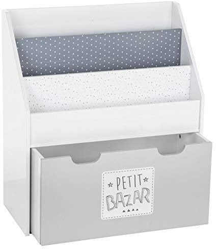 Atmosphera Kids Bibliothèque Enfant Petit Bazar - L. 62 x H. 70 cm - Gris