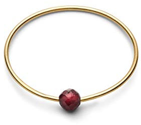 JUKSEREI Damenring Gold Birthstone-Ring Januar Garnet - Geburtsring/Geburtstagsring Grauer Granat Energie + Gesundheit - RBSCHJANg-54