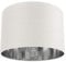 Contemporary and Chic White Cotton 12 Table or Pendant Circular Drum Lamp Shade with Shiny Silver Inner - 60watt Maximum by Happy Homewares
